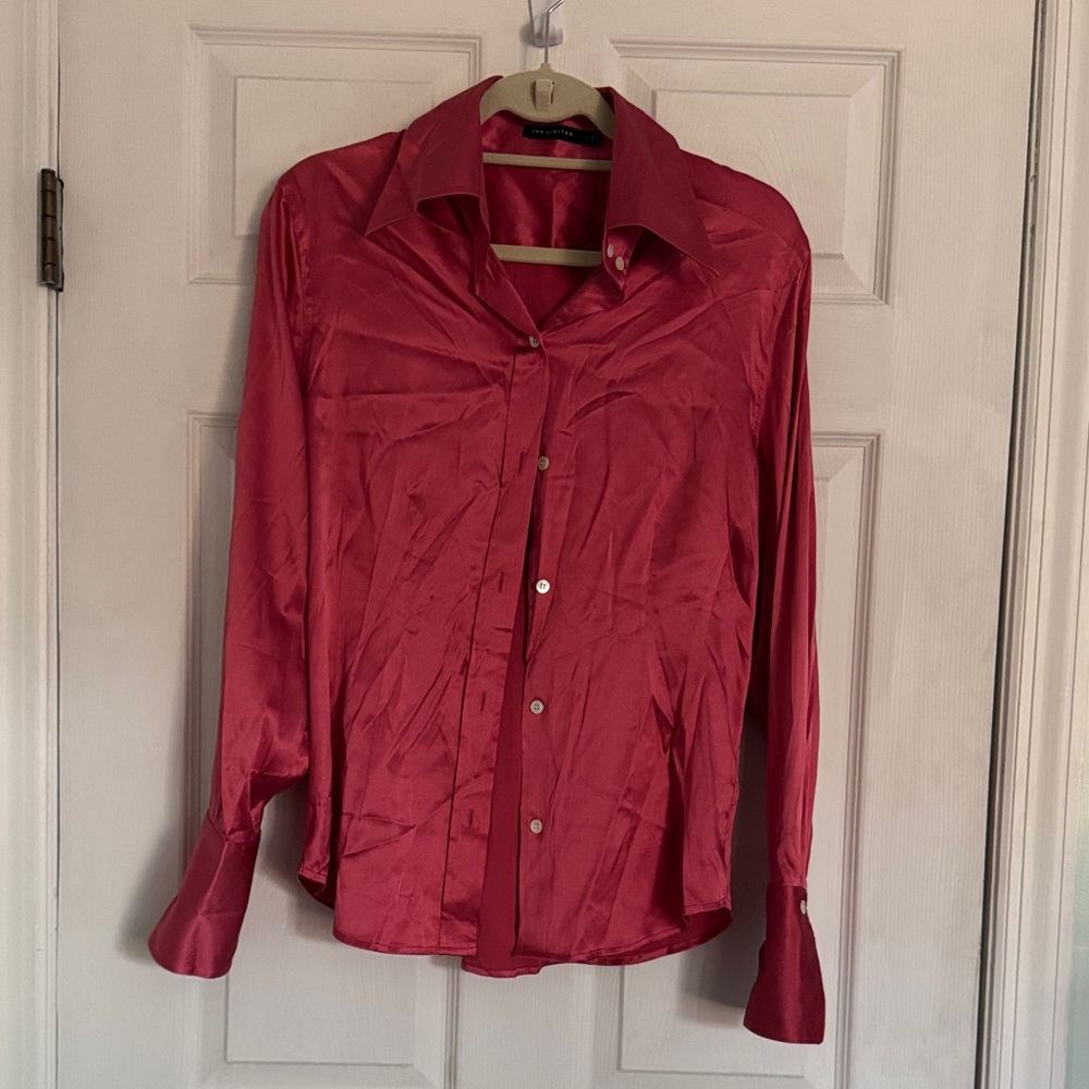 The Limited Coral Button-Up Blouse